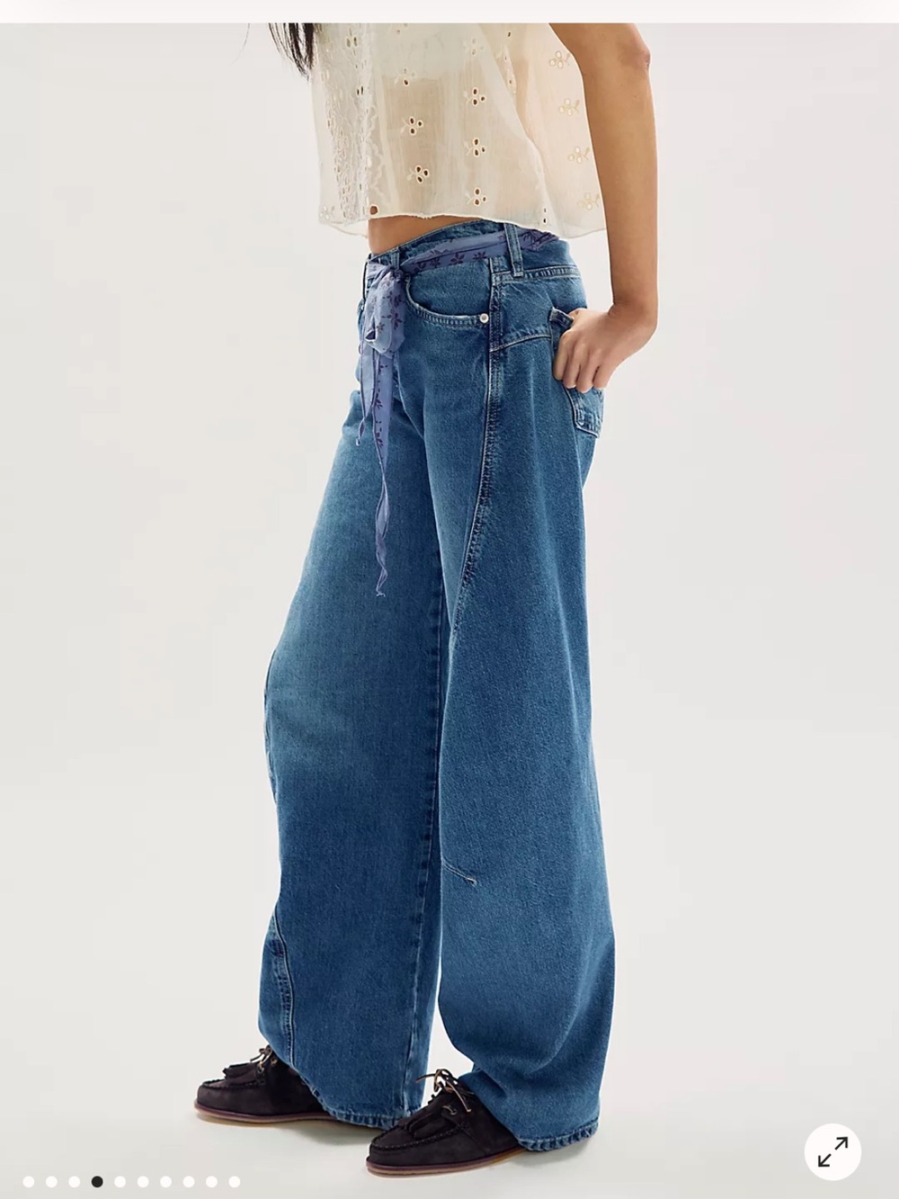 Free People We The Free Fable Low Rise Twisted Bowed Jeans 26 Heartsong NWT - Picture 5 of 16